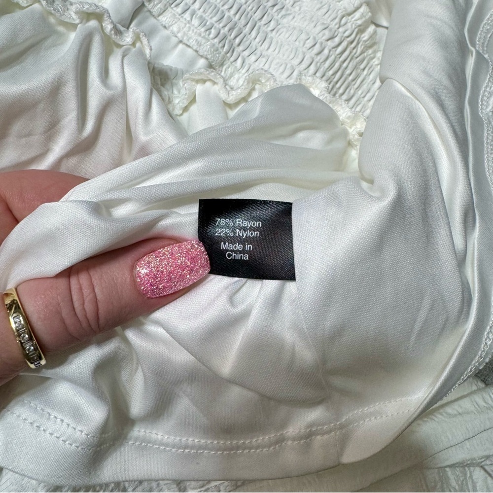 Lane Bryant Textured Shirred-Waist Peplum Top White Plus Size 24 NWT - Picture 12 of 12